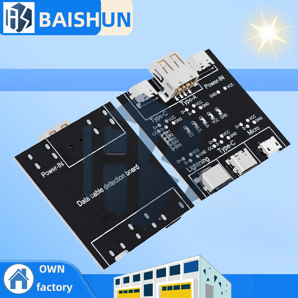 DT3 Datenkabel-Erkennungsplatine Typ C Micro USB C Kabeltester Kurzschluss Ein Aus Schaltdiagnosetool für iOS Android