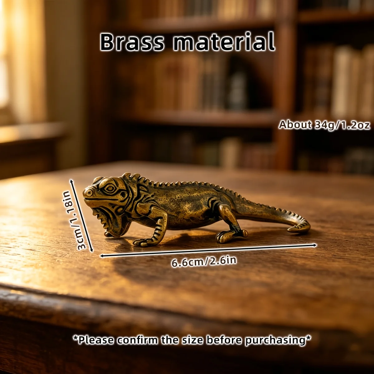 1/2 Pieces of Solid Brass Crocodile Dragon Lizard Simulation Ornaments, Realistic Wild Animal Sculptures