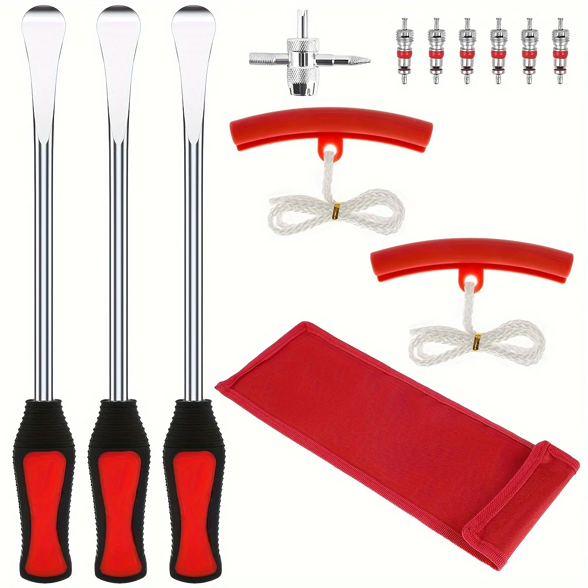 13pcs Motorcycle Tyre Repair Tool Spoon Set With 3 Tire Irons & 2 Protective Sleeves & 6 Valve Core & Wrench  speed groupset mtb