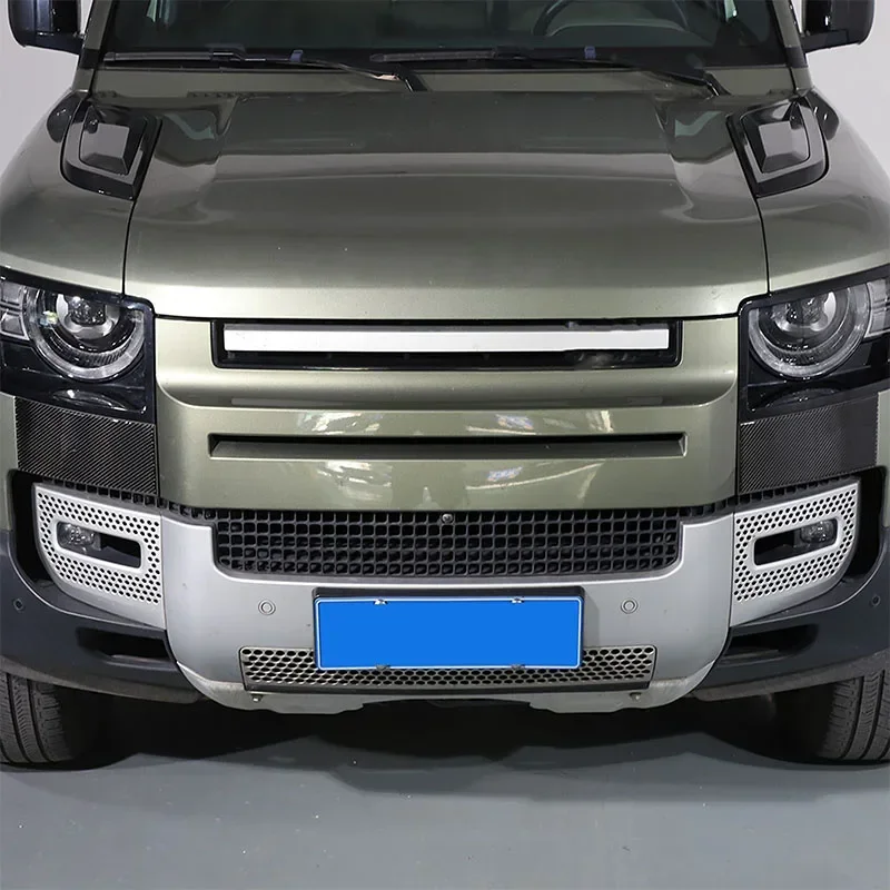 

2Pcs Soft carbon fiber For Land Rover Defender 110 2020-2024 Car headlights side decorative frame stickersCar accessories