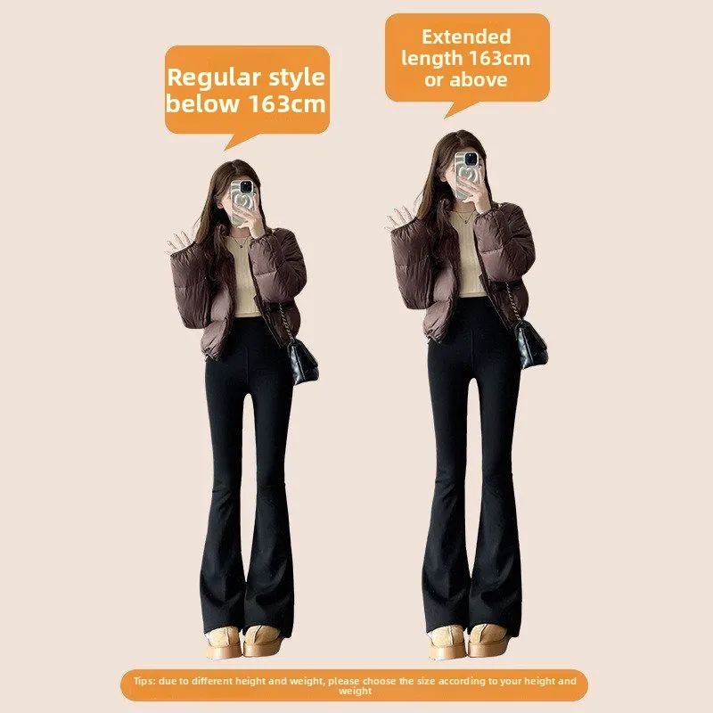 Bla Fce 裏地付きフレアヨガパンツ Thiened 冬用アウターウェア スリミングマイクロフレアベースレイヤーパンツ ロングレギンス