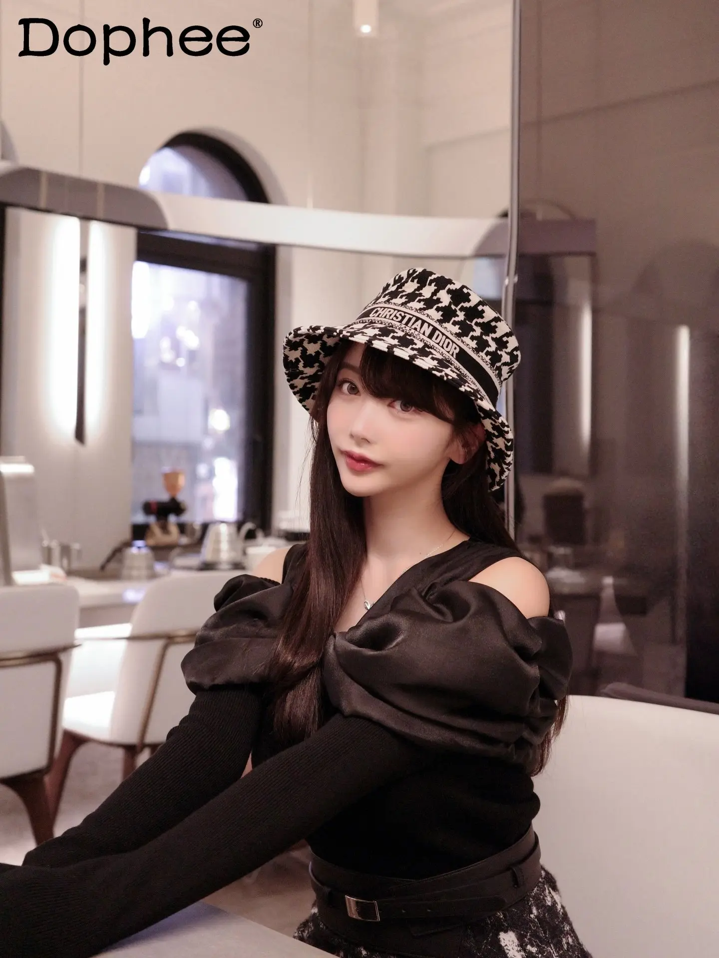 

Новинка Весна 2026: Японский вязаный топ с бантом и открытыми плечами для девушек, элегантный повседневный универсальный женский топ