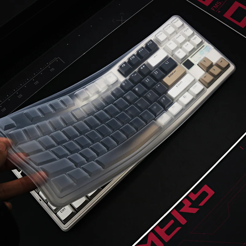 Dustproof Waterproof Transparent Silicone Keyboard Cover Film Skin For Aula F87 PRO V2 Mechanical Keyboard