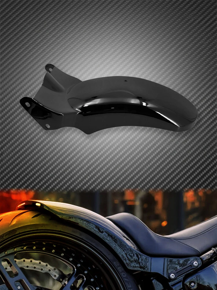 Motorrad Kotflügel Hinten Kotflügel Abdeckung Mit LED Blinker Bremslicht Für Harley Softail Breakout Fat Boy FXDR 2018-2023 schwarz
