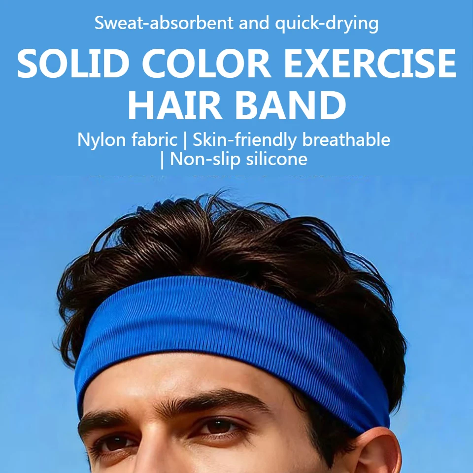 NOFOXO Women Men Fitness Sweat-absorbent Headband Anti-Slip High Elastic Breathable Exercise Yoga Running Sports Sweatband