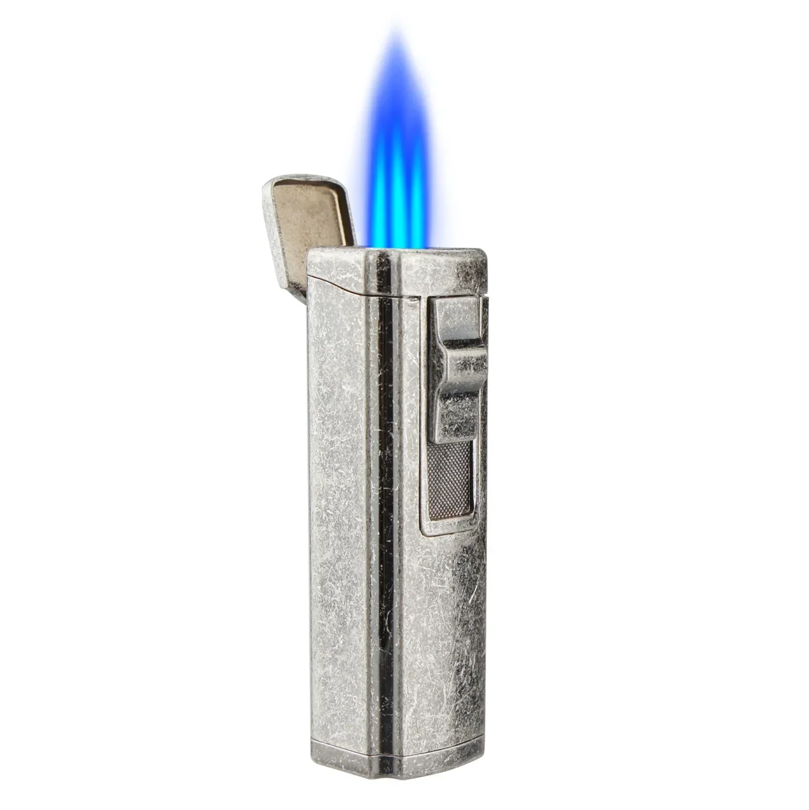 Guevara 3 Jet Torch Cigar Lighter with Cigar Punch Windproof Flame Butane Torch Refillable Lighters for Cigar Smoking