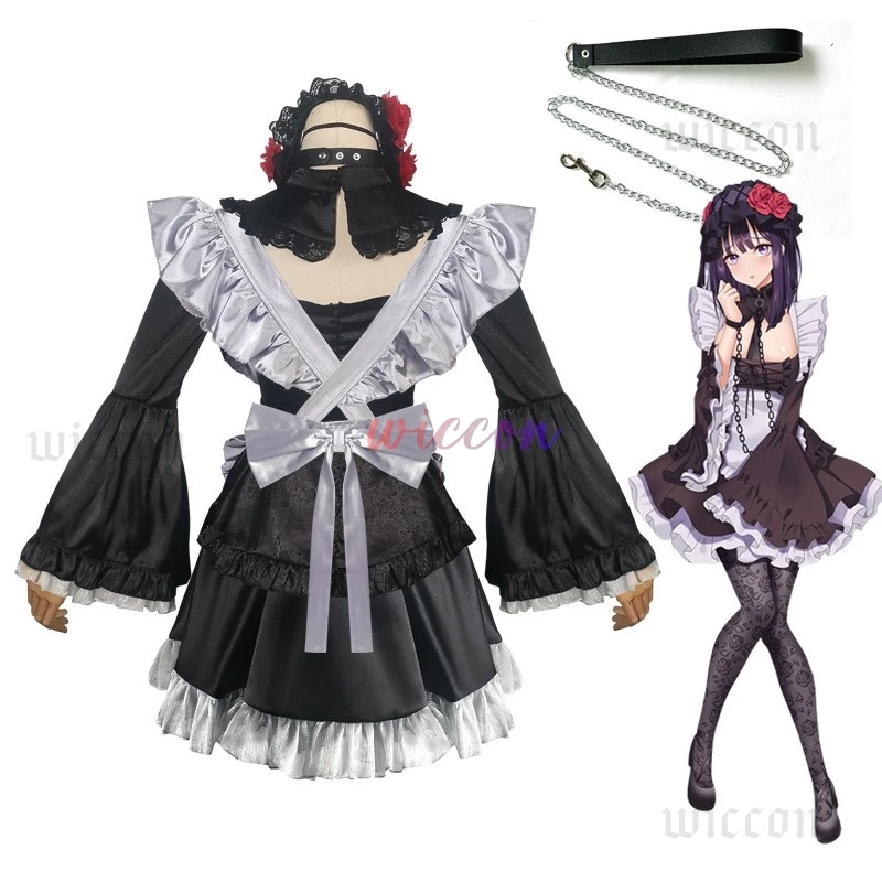 Disfraz de Anime My Dressed Darling Marin Kitagawa, disfraz de sirvienta, vestido de Halloween Kitagawa Marin Kuroe Shizuku, conjunto completo