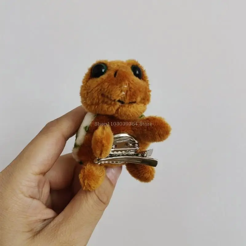 Lovely Plush Tortoise Brooch Pin for Kids Hair Styling Hairtie/Hairband Cartoon Hairhoop Strong Hold Hair Styling Tool