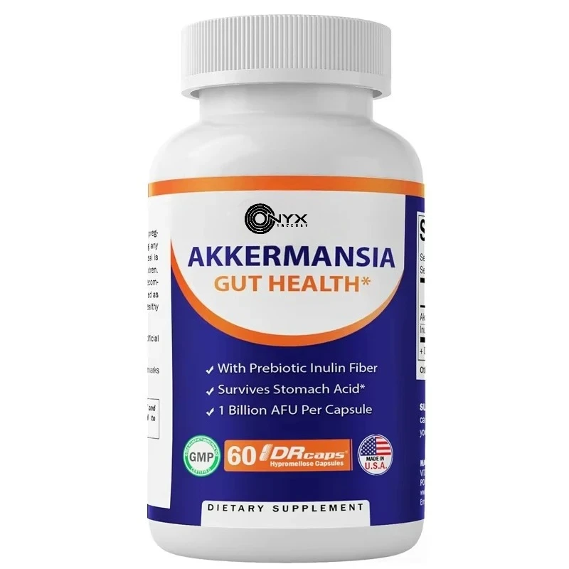 Akkermansia Muciniphila Vitamin Supplement 60 Delayed Release Capsules Prebiotic Inulin Fiber Intestinal Health Support