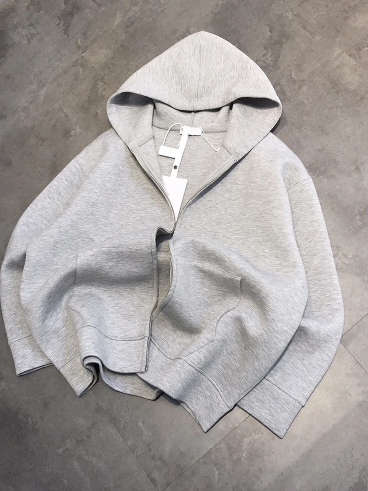 

Куртка с двойной молнией и капюшоном, простой стиль, женская модная верхняя одежда, зимний сезон, стандартный крой, повседневная, с длинными рукавами T51101