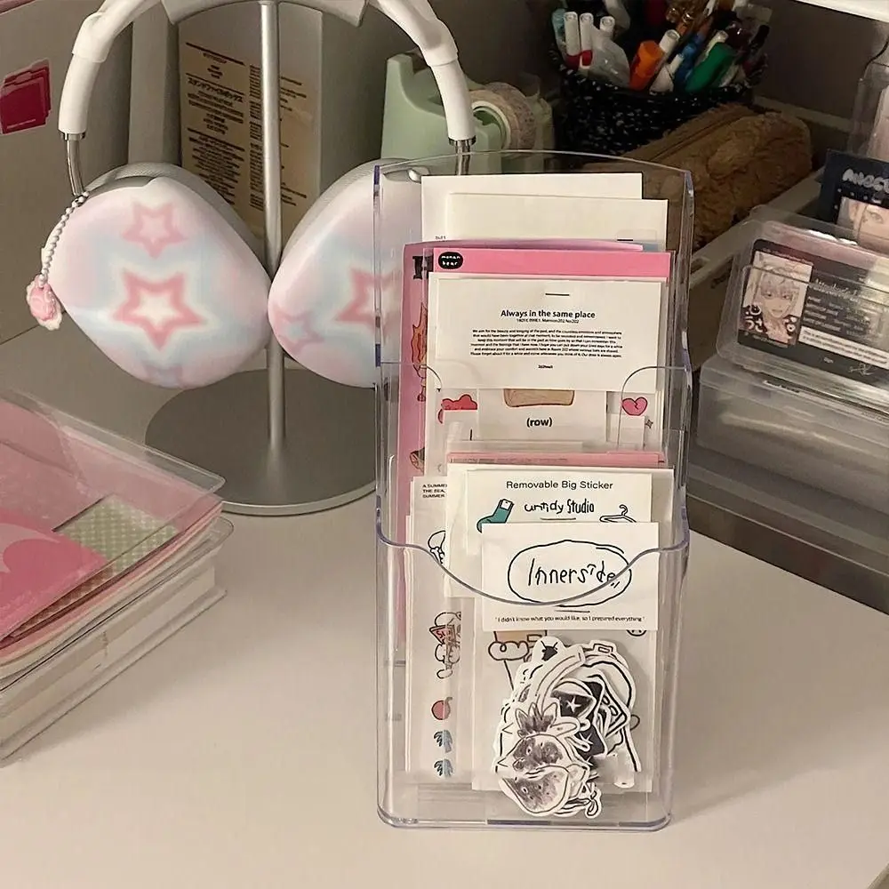 Acrílico Card Storage Holder, Display Rack, Desktop Basket, Photo Card Collection Organizer, 1, 2, 3 Camadas, Photocard Adesivos, 1pc