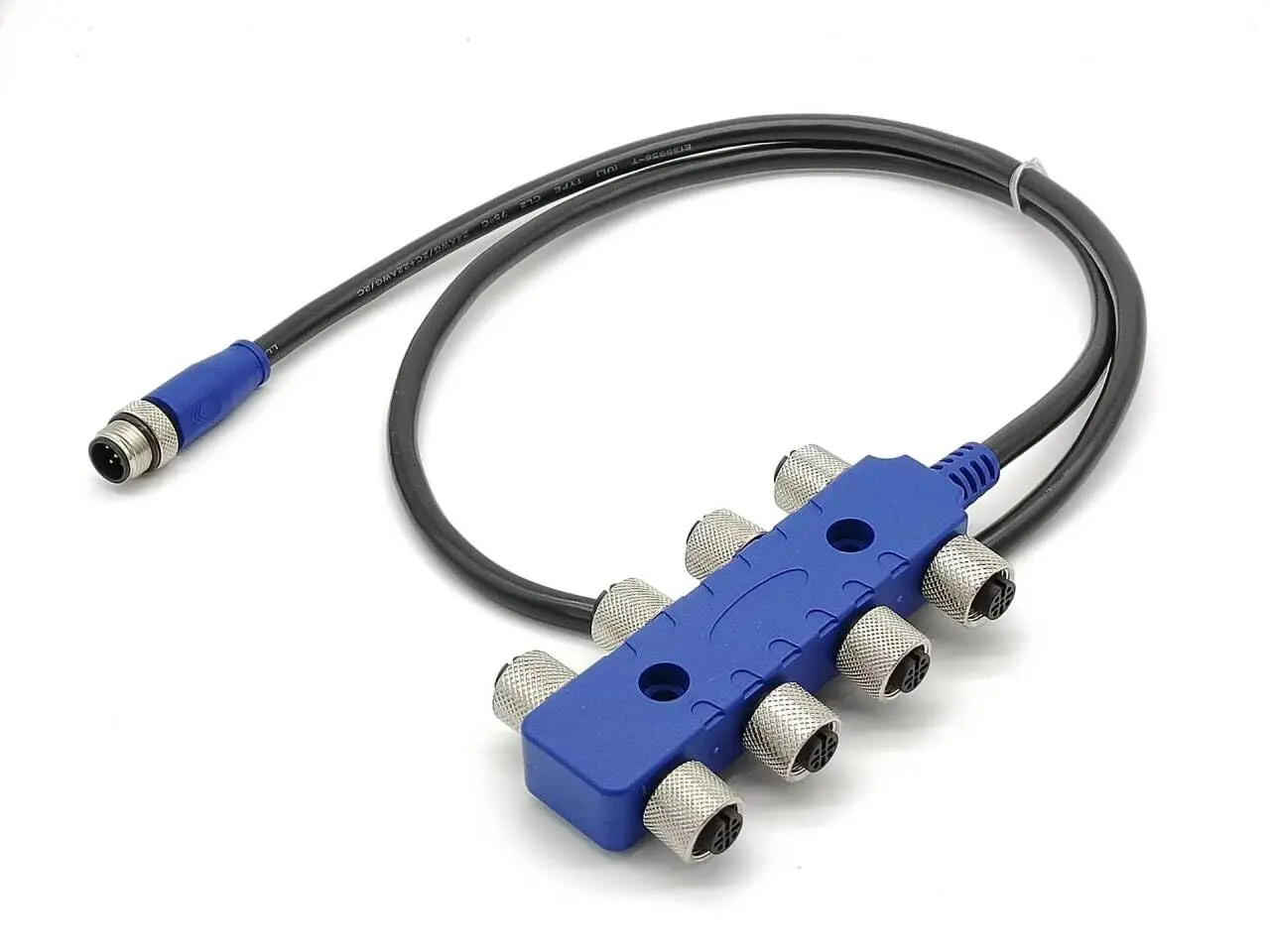 Nmea2000 8 Way Self-Contained Network Extension Cable N2K M12 Male To 8 Female Cable Length 1Meter