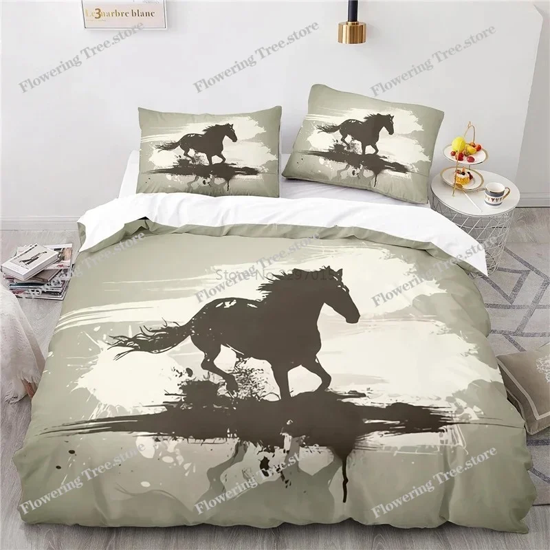 

Animal Art Horse Painting 3d Bedding Set Print Duvet Cover Sets with Pillowcases Home Textile Single Double Queen King Bed Linen