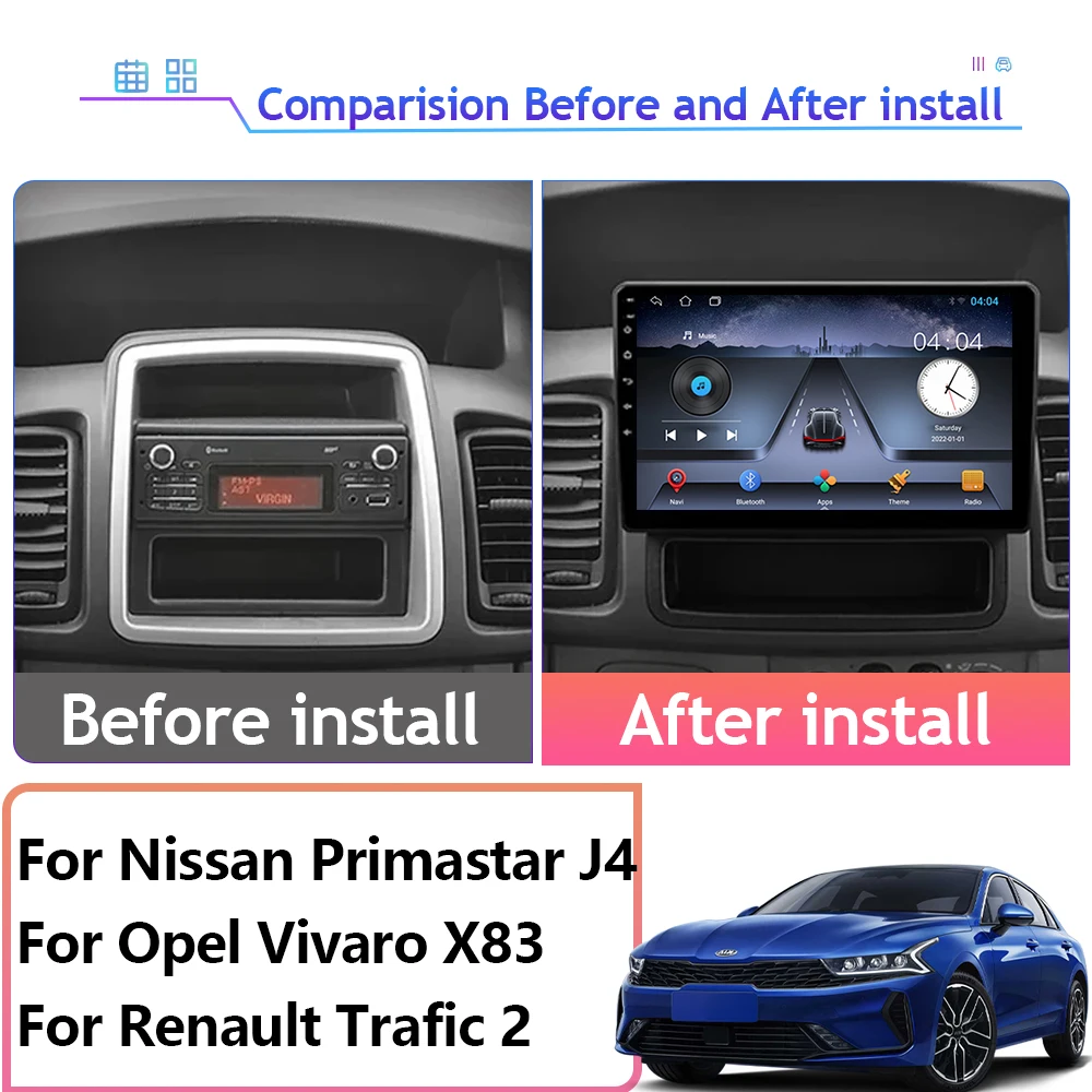 Android Car Radio Multimedia Player For Nissan Primastar J4 For Opel Vivaro X83 For Renault Trafic 2 GPS Screen Wifi No 2din DVD