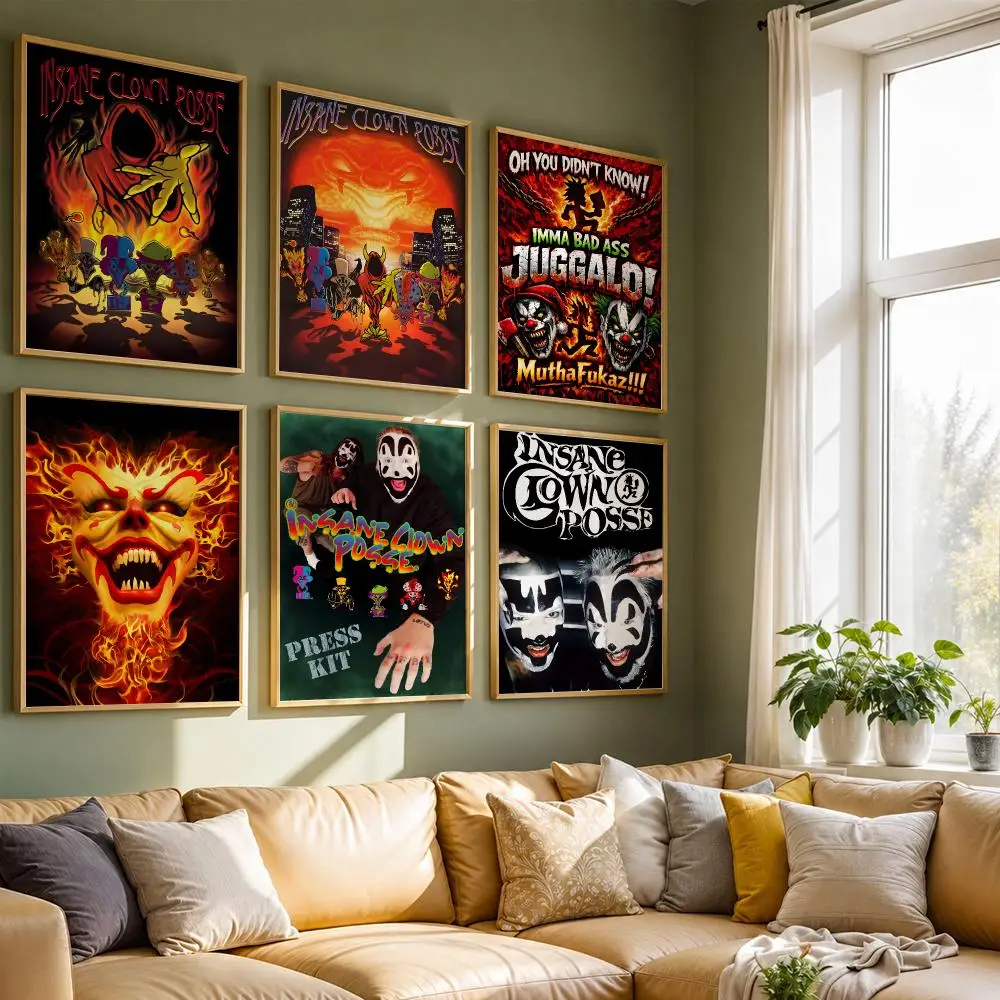 Insane Clown Posse 90s Rap Duo Poster HD Self Adhesive Waterproof Wall Art Ideal for Home Office Dorm Bedroom Great Gift