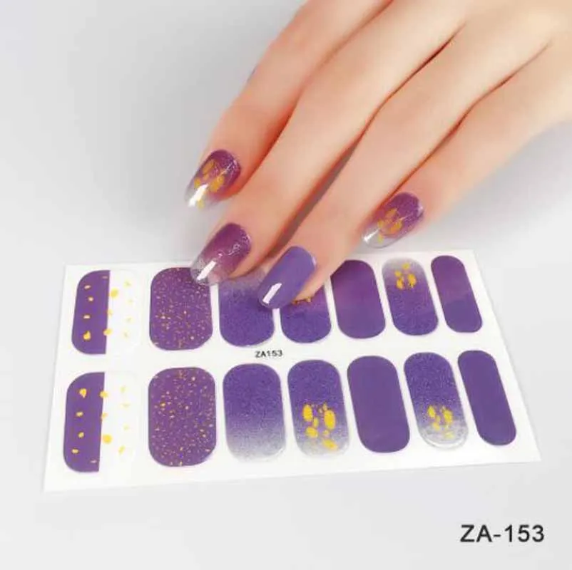 Pełna pokrywa samoprzylepne naklejki na paznokcie lakier do paznokci okłady Manicure suwak naklejki dekoracje naciśnij na paznokcie Manicure narzędzia artystyczne uroda