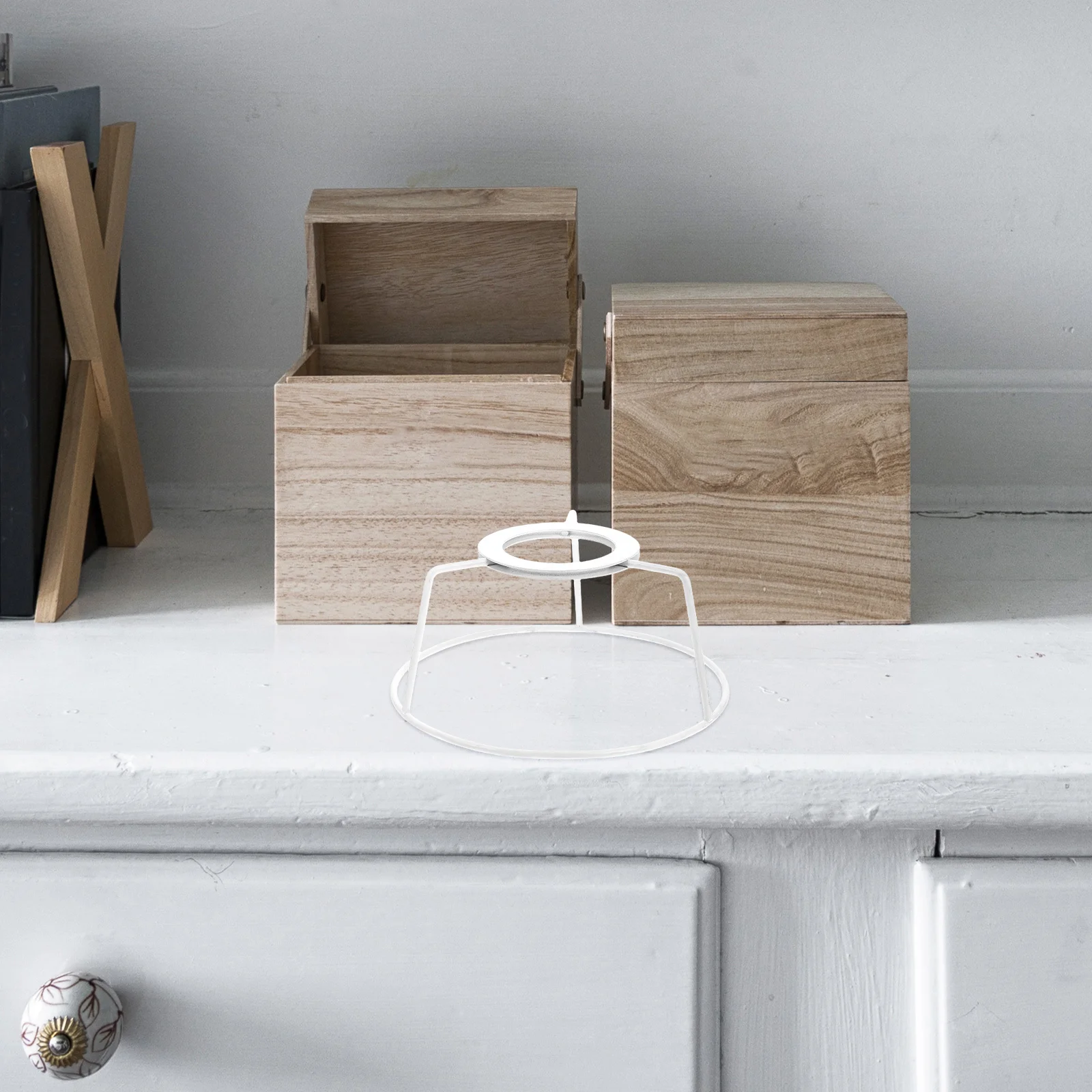 

2Pcs E27 DIY Lamp Shade Frame Iron Wire Cage for Pendant Table Light Fixture Lamp Repair Parts Accessories