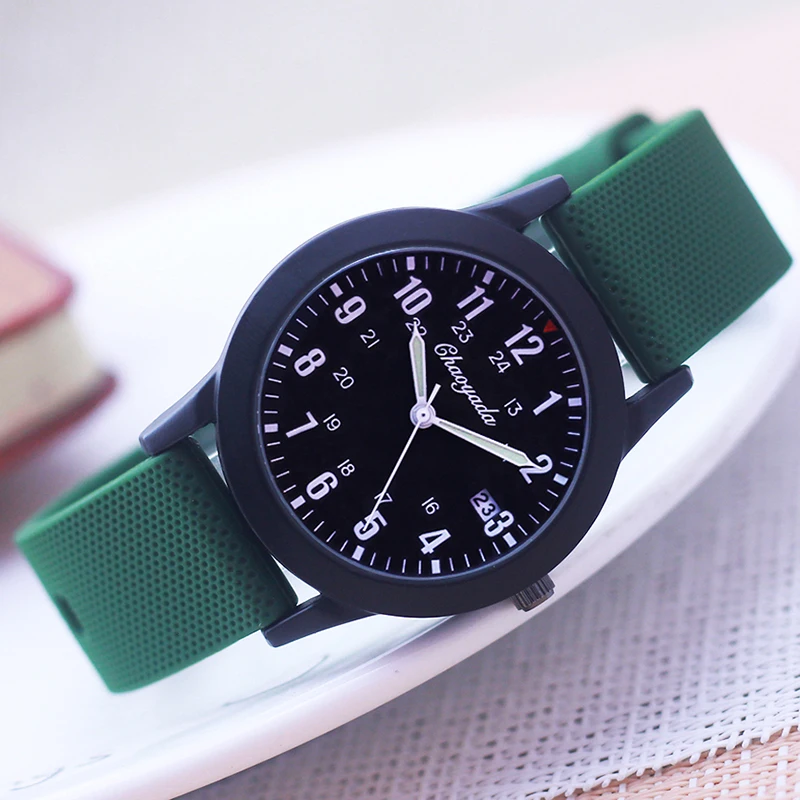 Fashion Boys Man Girls Women Date Multifunction 24hours Soft Silicone Strap High Quality Cool Waterproof Students Gifts Watches