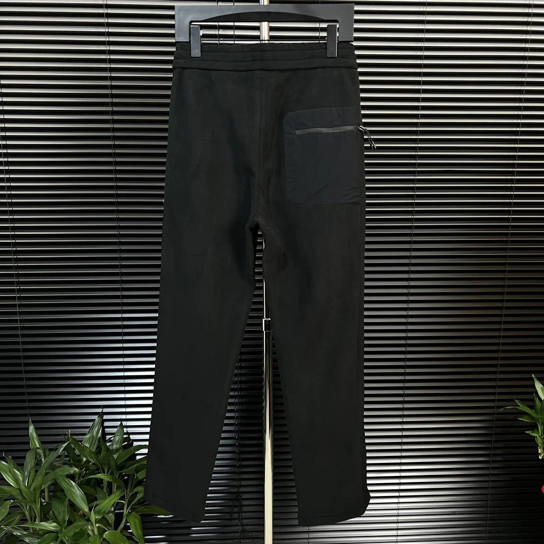 

Мужские двусторонние флисовые брюки прямого кроя с широкими штанинами, спортивные повседневные, зима 2025, люксовые, теплые, с эластичным поясом, для делового повседневного стиля