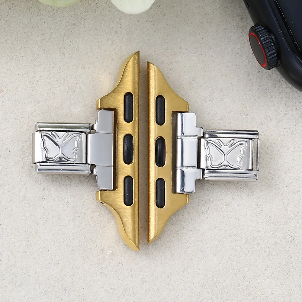 14 mm Armband-Stecker-Adapter, passend für 42/43/44/45/46 mm Smart Watch, italienisches 9-mm-Charm-Armband, Link, DIY-Edelstahl-Schmuck – Detail 3