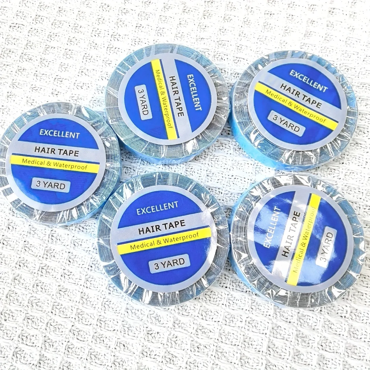 1/2/3/5/10 rolls of blue tape for hair extensions, double-sided tape for lace wigs, 0.8W/3 size