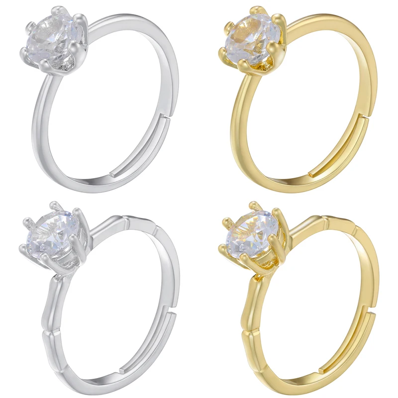 ZHUKOU Fashion Luxury Engagement Rings for Women Cubic Zirconia Wedding women's Ring dinner Party Jewelry wholesale VJ445