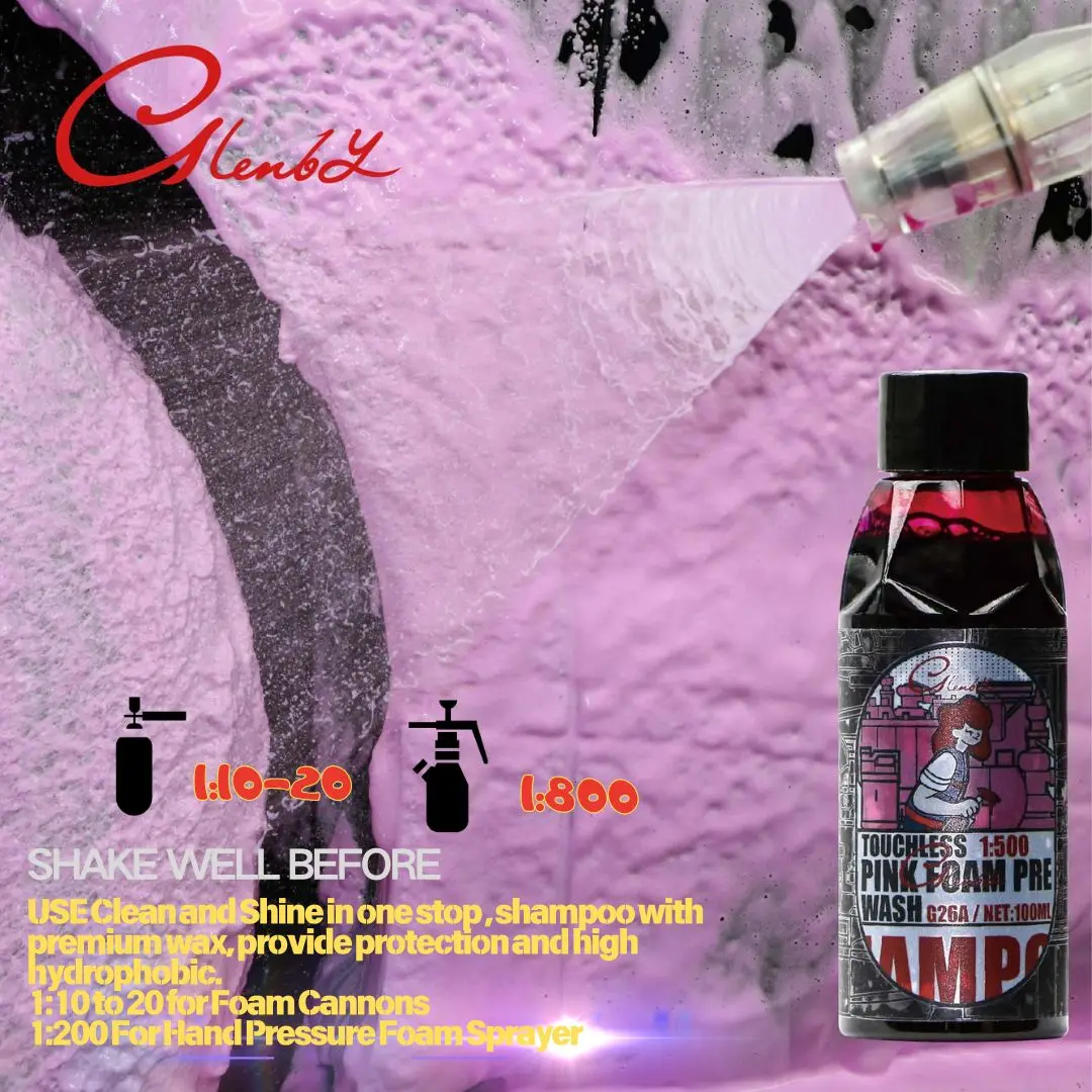 Pink Car Foam Wash, High Concentration Heavy Foam Car Wash Soap, Green Formula, Instant Refresh for Car Paint Surface