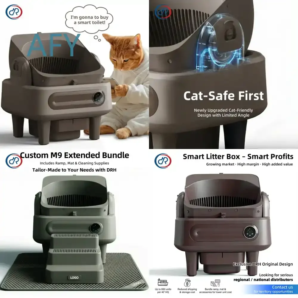 Automatic Cat Litter Box for APP Control Smart Self Cleaning Low Noise Cat Toilet with Dual Safety Sensors for Cats