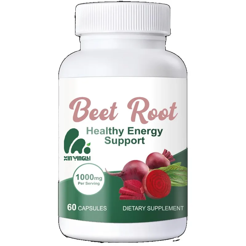 Beetroot supplement, 1000mg organic beetroot, supports energy and circulation, non GMO-60 capsules