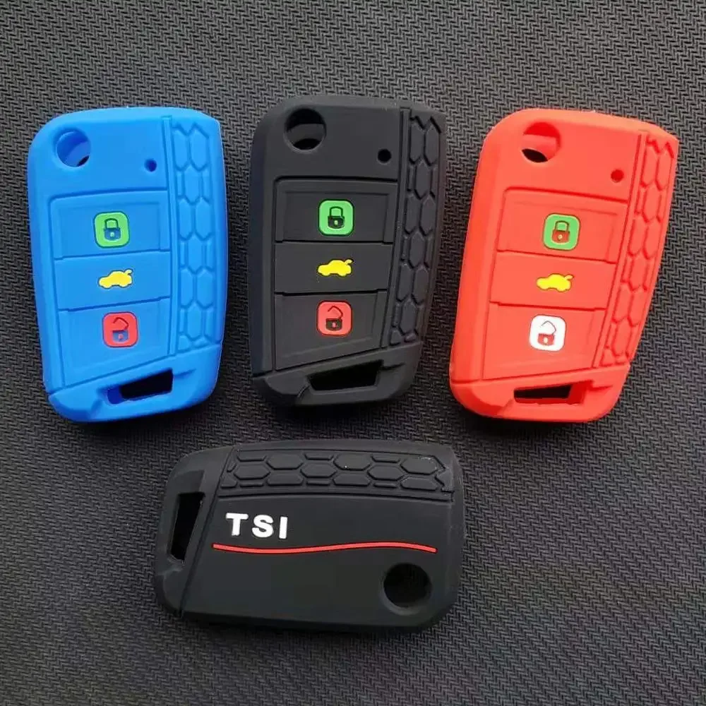 Flip Key Case Cover For Skoda Scout Kodiaq Karoq Rapid Octavia Polo Gol 2016 golf 7 MK7 Bora Passat Touran Tiguan TSI A7 2018