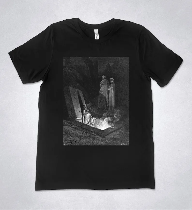 

Gustave Dore t-shirt - The Divine Comedy - Inferno, Gustave Dore engraving, Dante Alighieri, Hell t-shirt