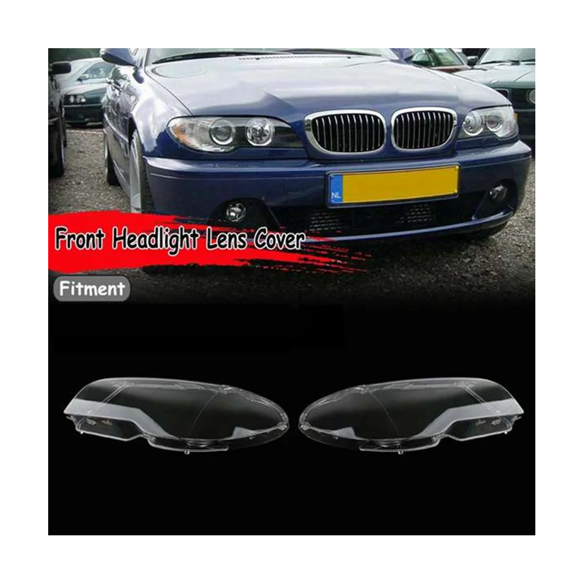 Car Headlight Lens for BMW E46 3 Series 2DR Coupe 2003-2006 Lampshade Glass Lampcover Caps Shell Lamp Case Left