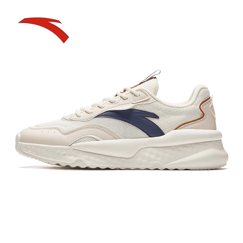 

ANTA Men's mesh breathable trendy casual shoes, summer tennis style white sports shoes