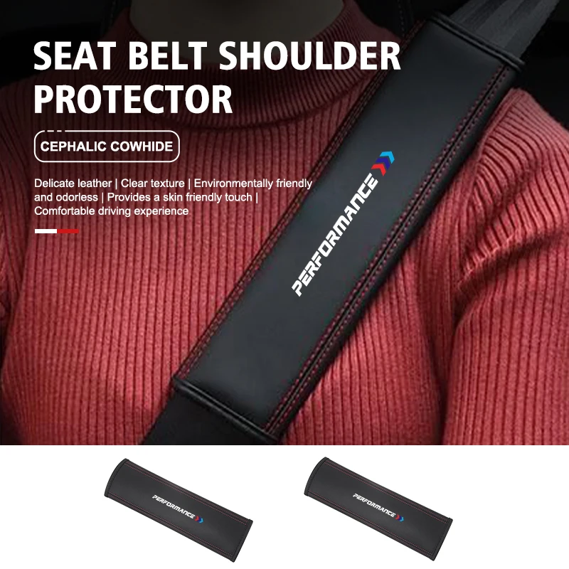 Car Seat Belt Leather Safety Belt Shoulder Cover Protect Pad For BMW X1 X3 X4 X5 X7 G20 G38 F20 F39 F48 E46 E60 E36 E39