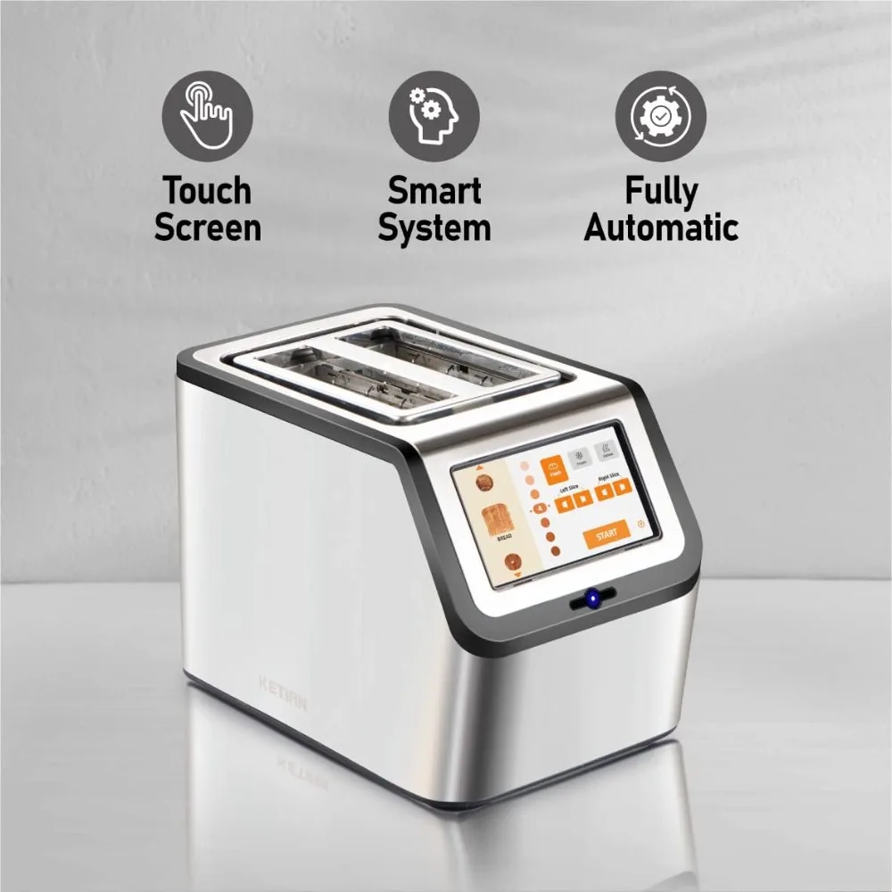 Touch Screen Toaster 2 Slice,High-speed Automatic Settings, Bagel English Muffins Toast Pastry Waffles Bread Toaster