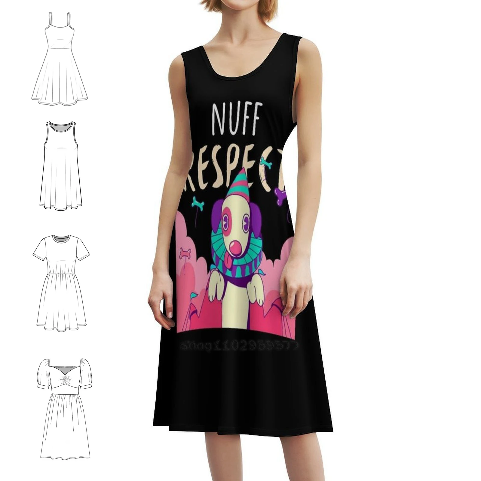 

Nuff Respect-2Eagj Women's Hip Hop Streetwear Dress Graphic Print Party Club Wear Uofsc South Carolina Football Cocky Dress For
