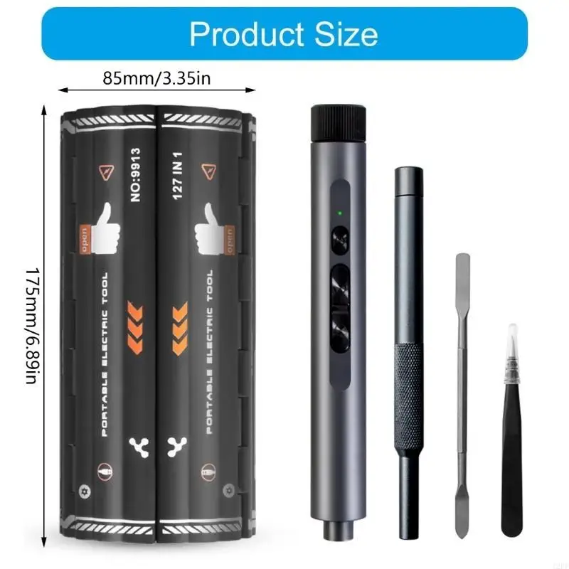 

12PF Versatile Electric Screwdriver Set with LED Light and 0.4-5N.m Torque Settings