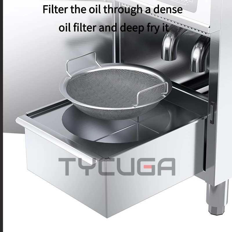 Fritadeira a gás comercial 14l * 2, máquina profunda de aço inoxidável, dois tanques, peneira dupla, frango/cozinha francesa, restaurante, comida