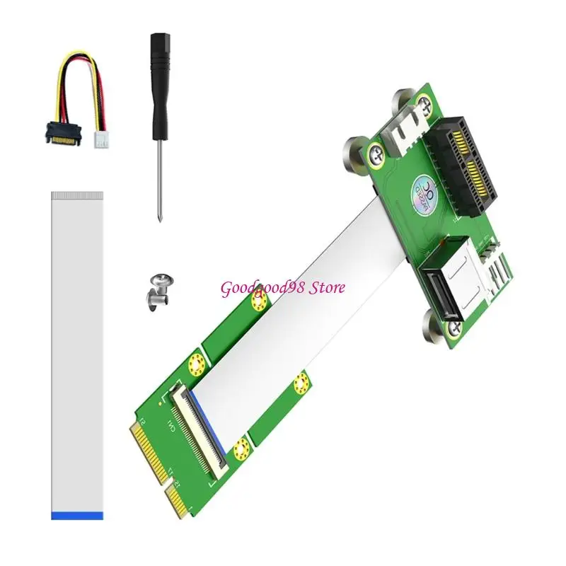 PCIe Board Cable for Mini PCIe Cards Two-Board Ribbon Line with Feet