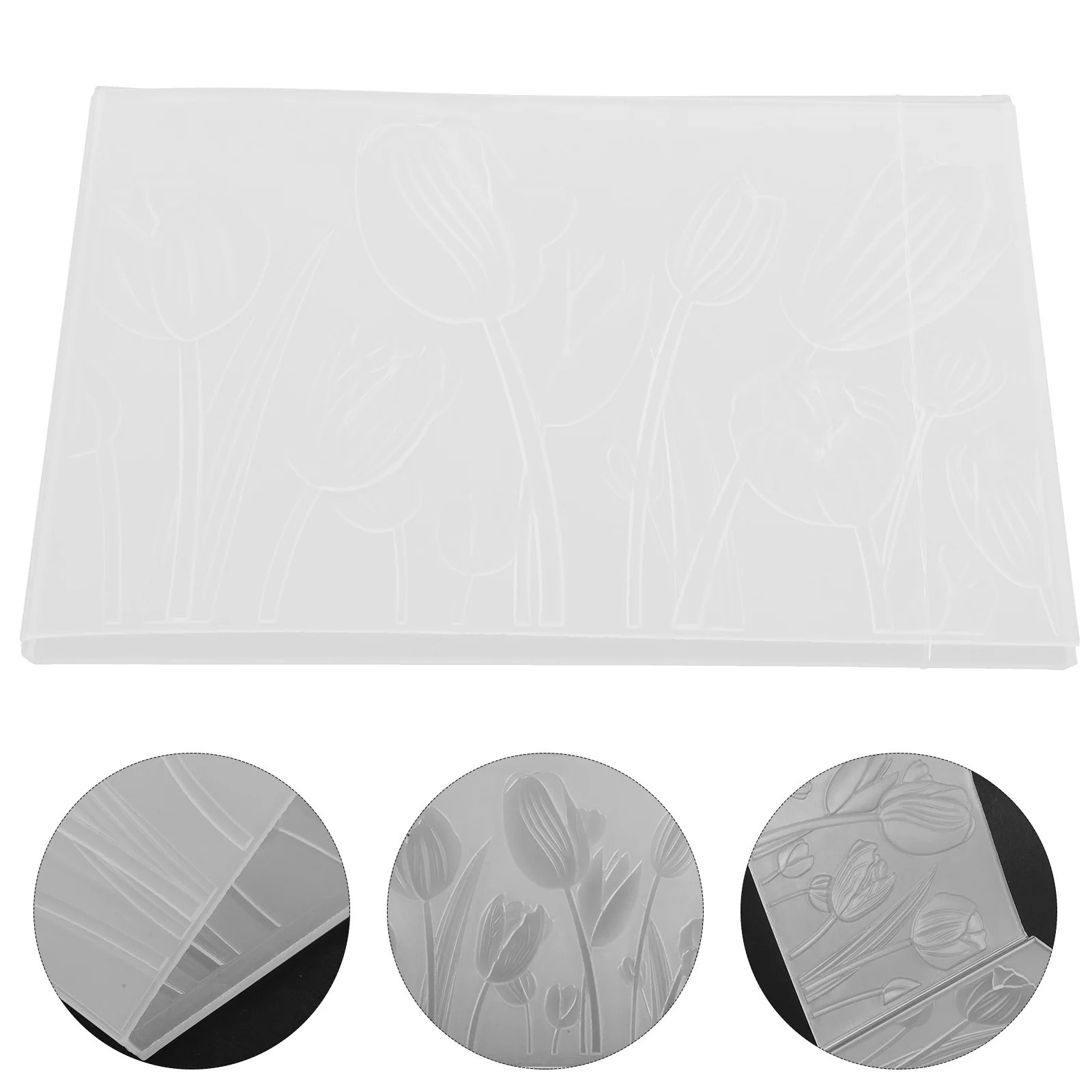 

Plastic Embossing Folder 3D Tulip Design for Scrapbooking Paper Crafts Card Making DIY Projects Floral Texture Stencil