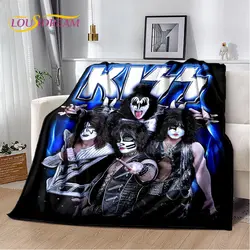 KISS Rock Band Retor Plush Blanket,Flannel Blanket Throw Blanket for Living Room Bedroom Bed Sofa Picnic Hiking Leisure Napping