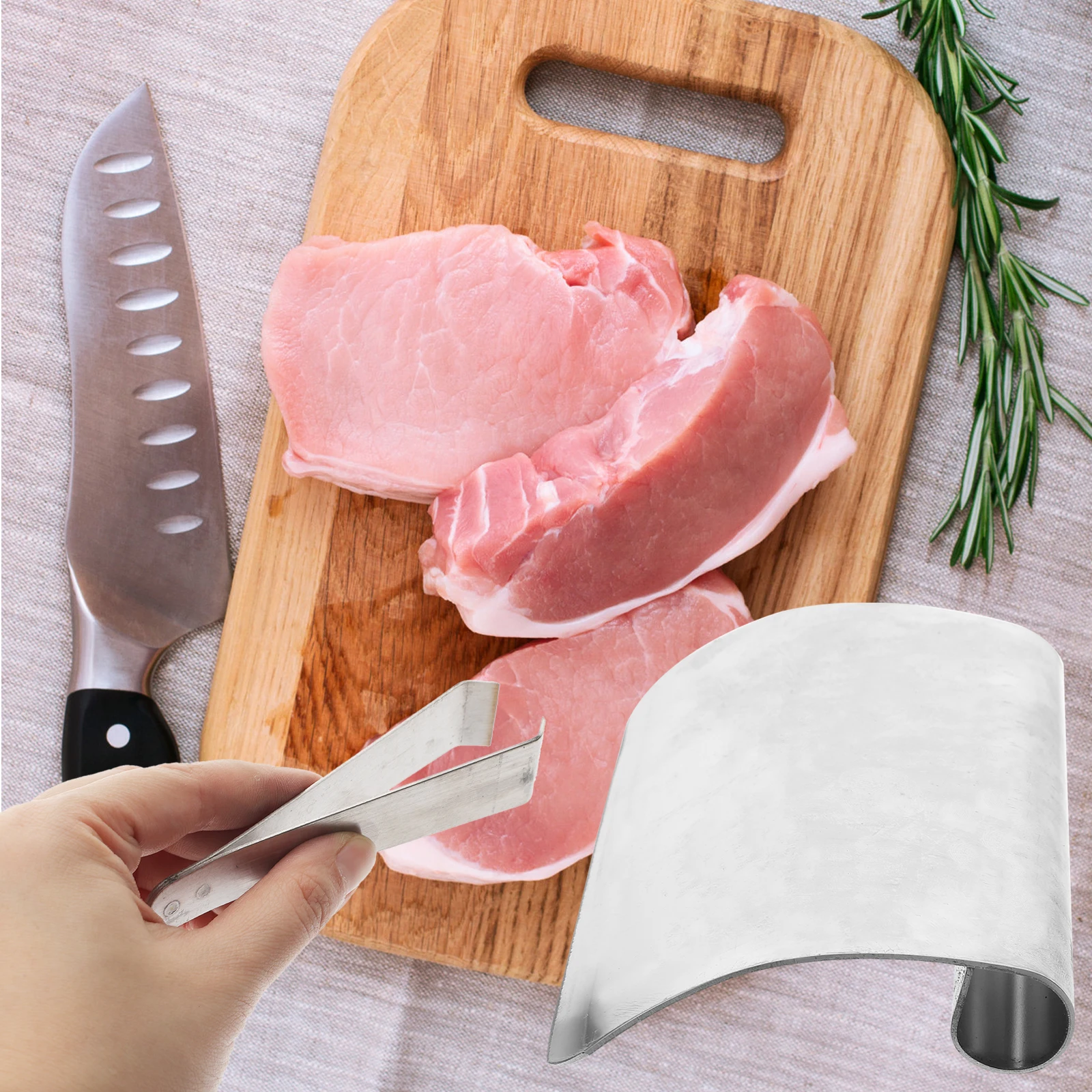 

1 set White Stainless Steel Round Corner Pig Hair Scraper Tweeze Tool Manganese Metal Shaver for Kitchen Livestock Use Removal