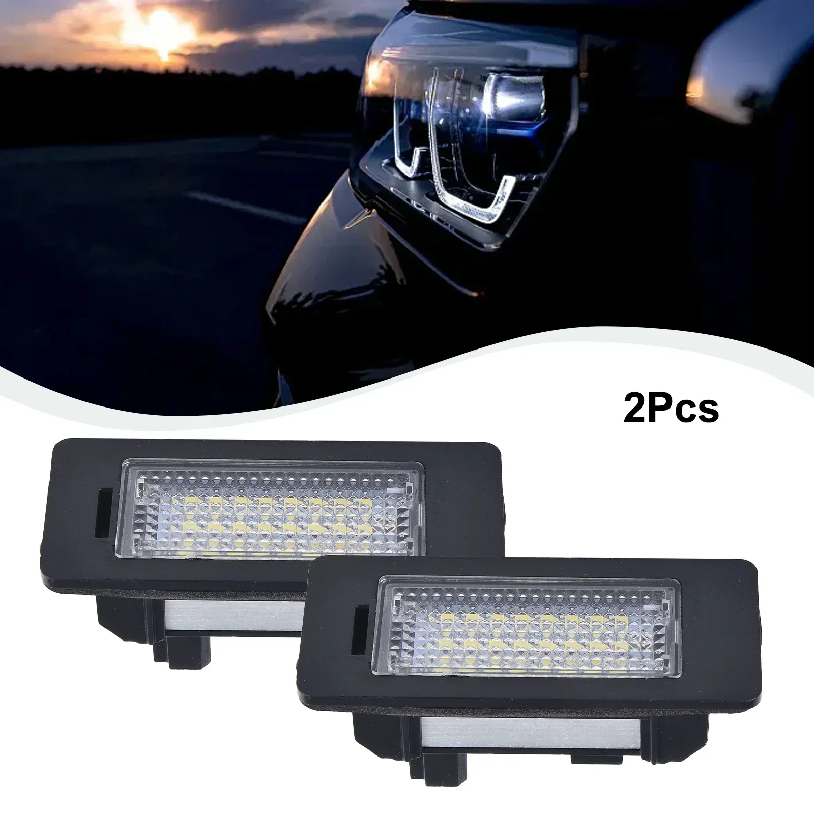 

For BMW E90 E92 E39 E60 E61 M5 E70 License Plate Lights - 2pcs, High Quality PVC, 24 LEDs, 6500K White, 50000H Lifespan