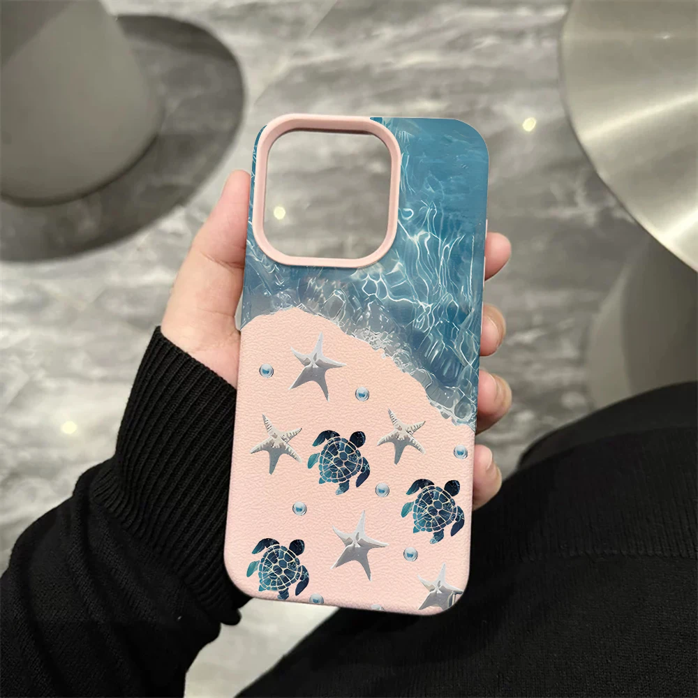 Wellen-Meeresschildkröten-Handyhülle für iPhone 17 16 15 14 13 12 11 ProMax 16 15 14 Plus 17 16 15 14 13 Pro 17Air Silikon-Matt-Cover – Detail 7