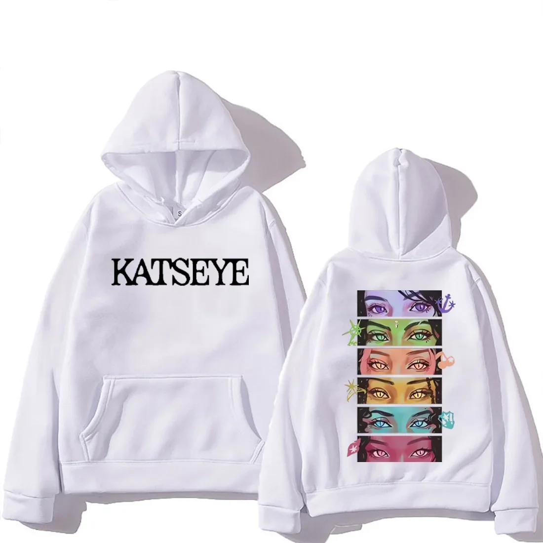 Korean Girl Group KATSEYE Graphics Hoodie Men Women's Manga Style Vintage Fashion Streetwear Long Sleeve Fleece Sweatshirts