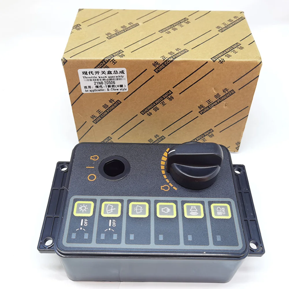 For Throttle Knob Touch Switch Oem 21n8-20505 21n8-20506 Membrane Box Assy Hyundai R215-5 R225-5 R225-7 R130-7 Excavator