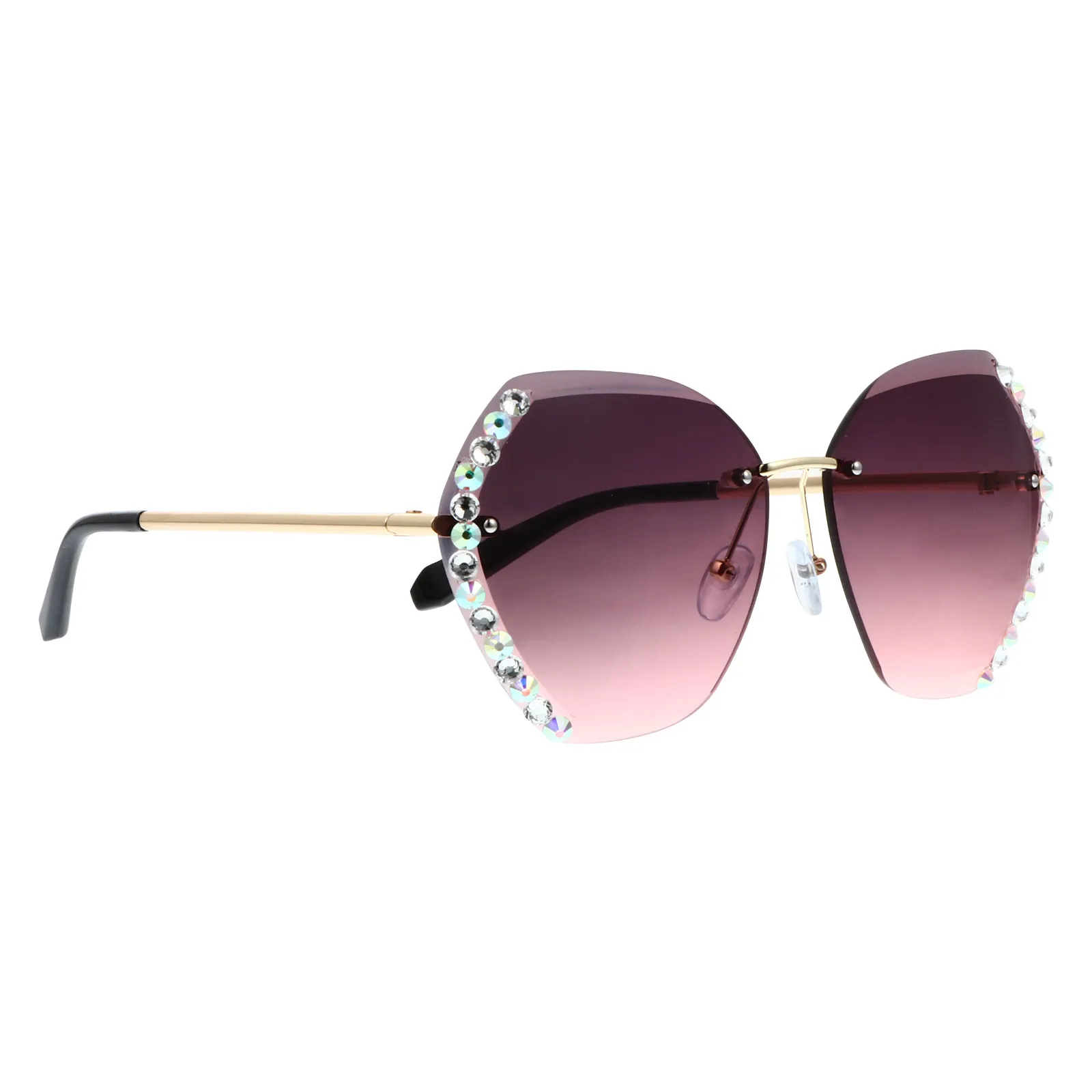 1Pcs Female Uv Protection Eyeglasses Delicate Rimless Sunglasses Comfort Fit Exquisite Workmanship Festival Selfie Accessory Sun