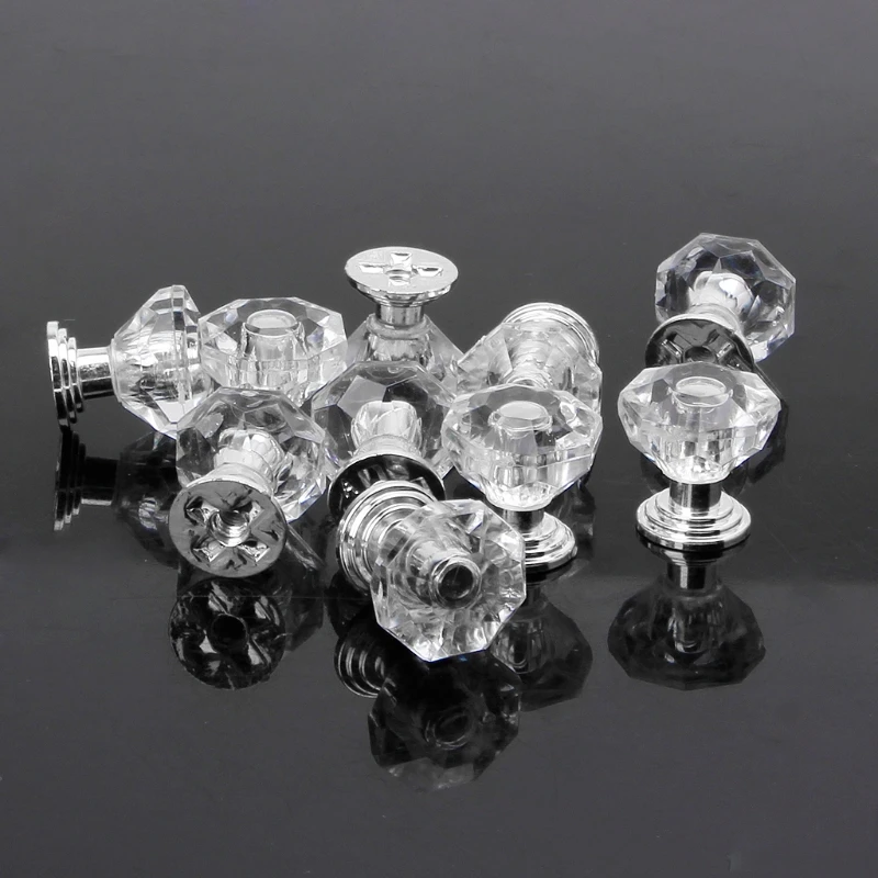 10 Pieces Small Acrylic Drawer Pulls Cabinet Handle Single Jewelry Box Knobs Furniture Hardware for Home Bedroom Drosphip