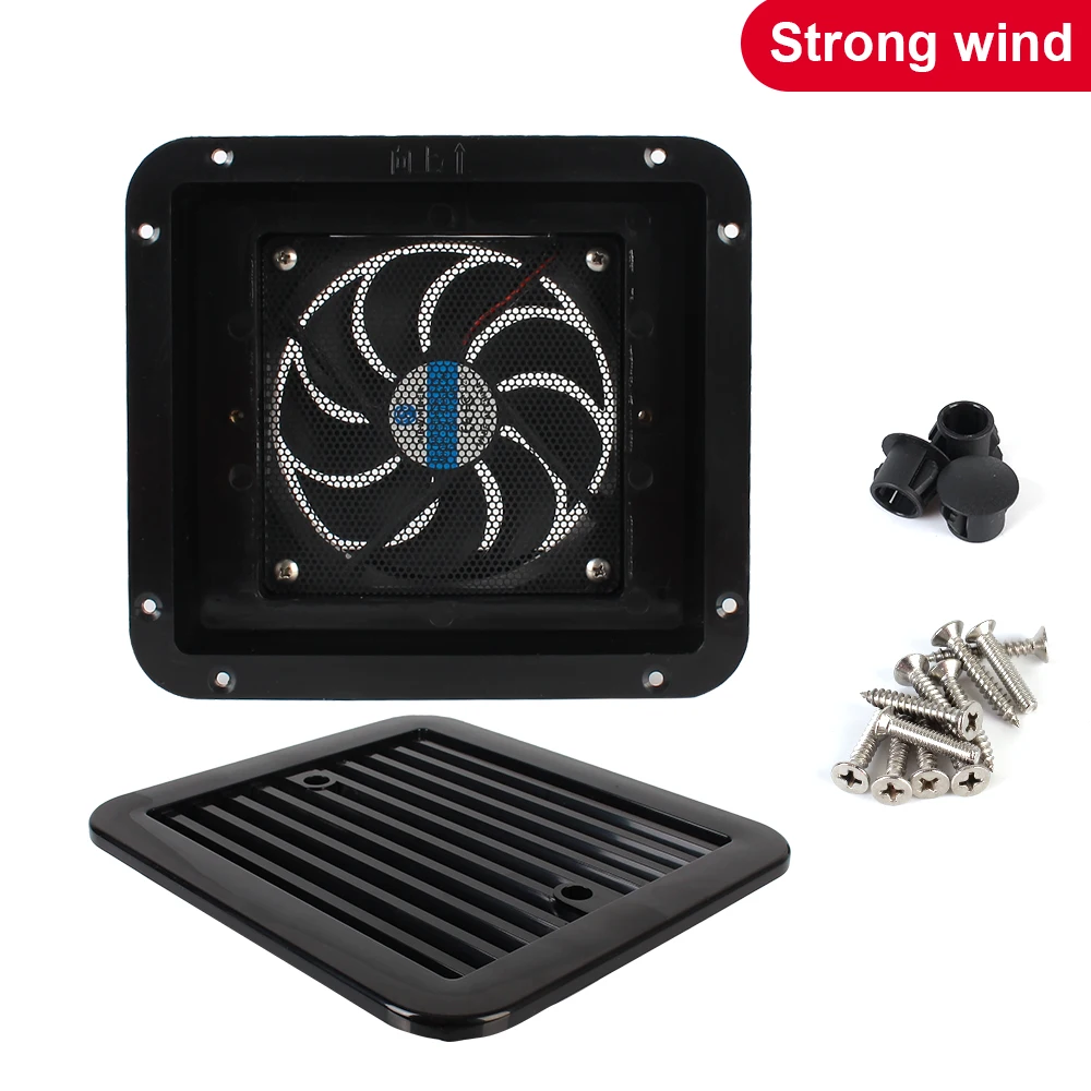 For Rv Trailer Caravan 12V Ventilation Exhaust Fans Side Air Outlet Strong Wind Fridge Vent With Fan Car Styling Silent