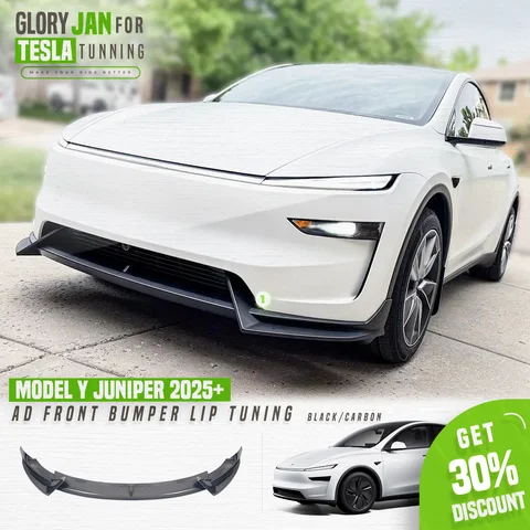 Front Bumper Lip for Tesla Model Y 2025 Juniper AD Wind Blade Body Kit Bumper Lower Lip Car Spoiler Exterior Upgrade Accessory 8 best sales body kit logan - №7